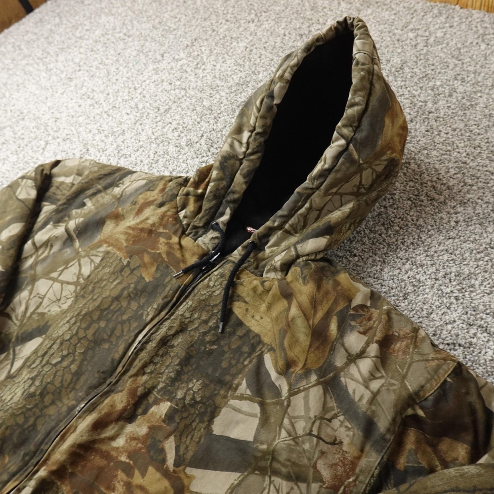 Outfitters Ridge Jacket Mens L Brown Camo Realtree Hooded‎ Bomber Coat Hunting
